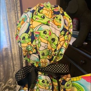 Silky feeling custom Disney print scrub caps